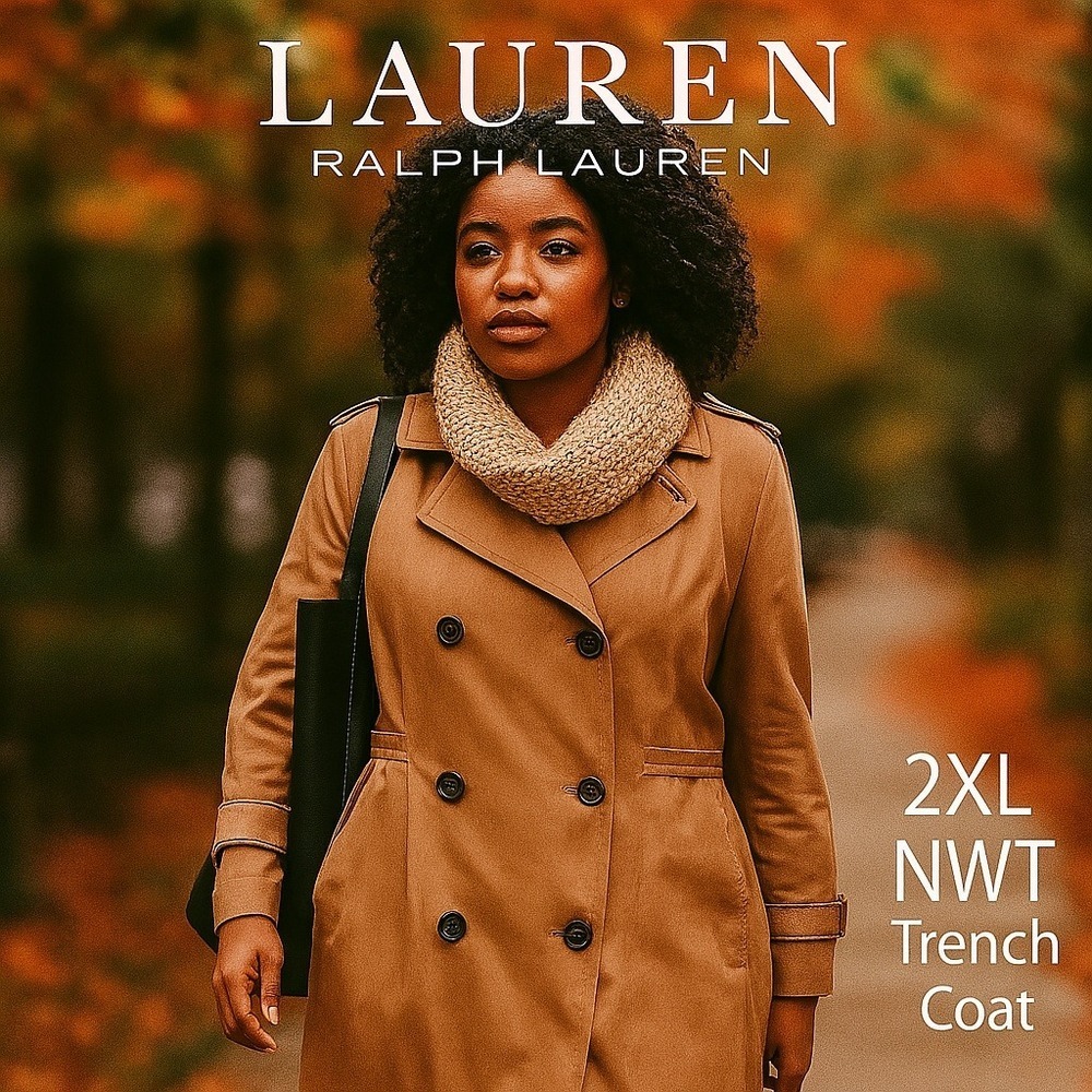 Lauren Ralph Lauren Classic Tan Trench Coat Women’s 2XL NWT